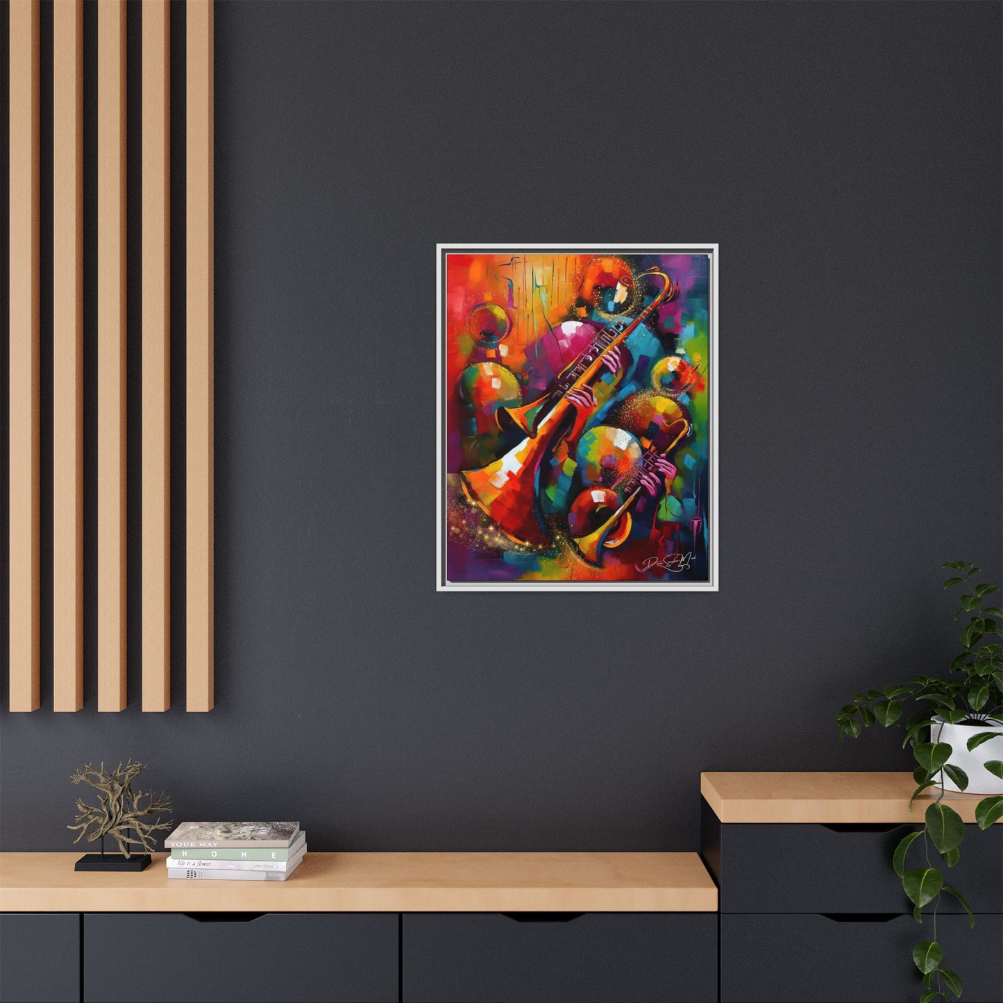 The Color of Jazz - Matte Canvas, Framed (Multi-color)