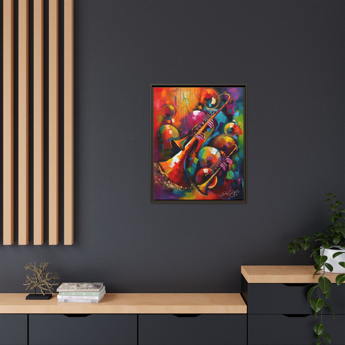 The Color of Jazz - Matte Canvas, Framed (Multi-color)