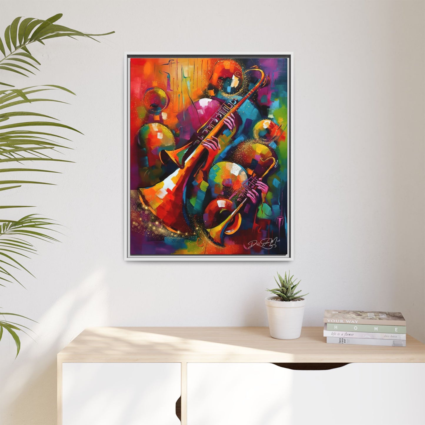 The Color of Jazz - Matte Canvas, Framed (Multi-color)
