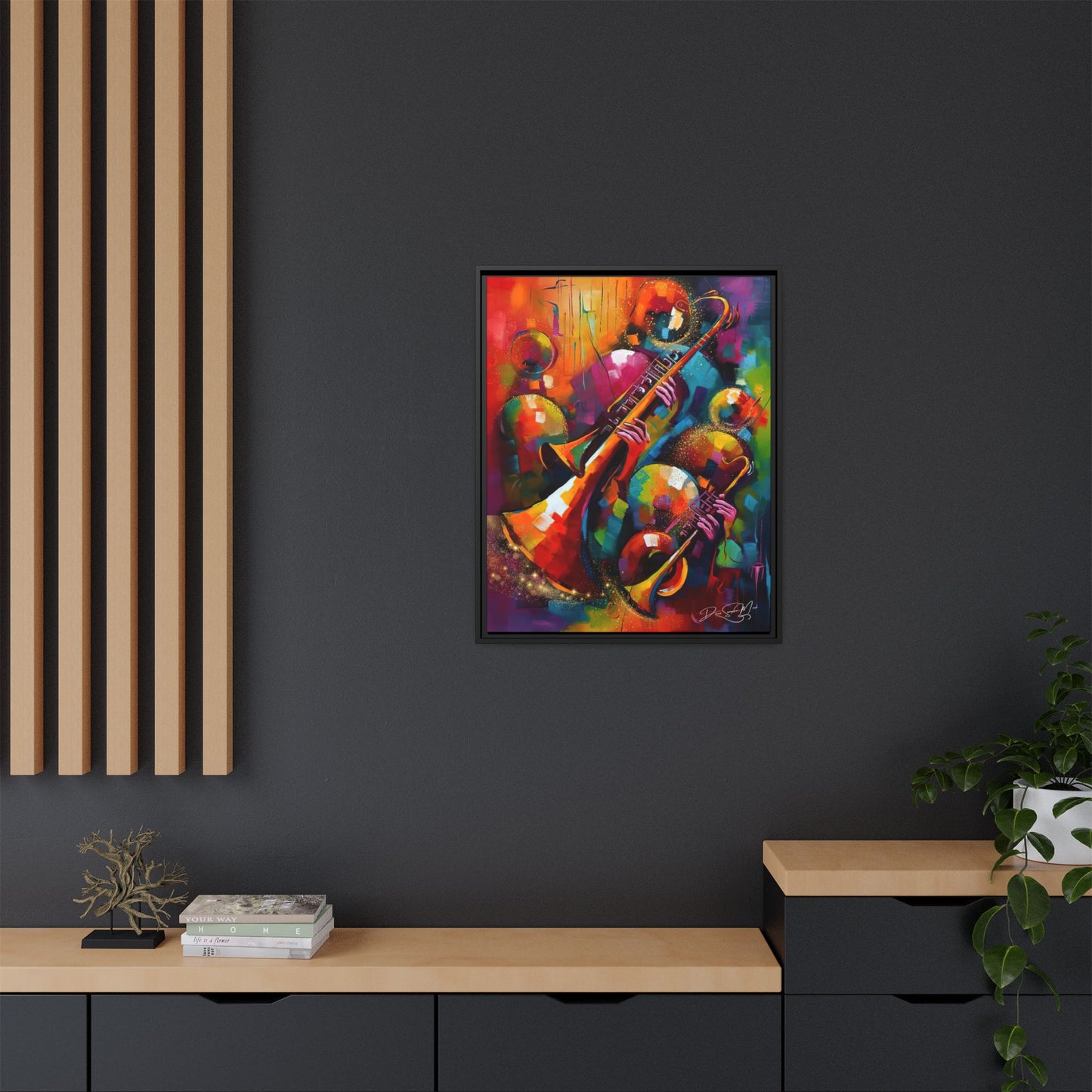 The Color of Jazz - Matte Canvas, Framed (Multi-color)