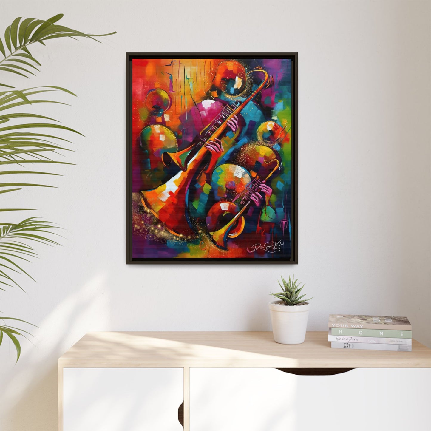 The Color of Jazz - Matte Canvas, Framed (Multi-color)