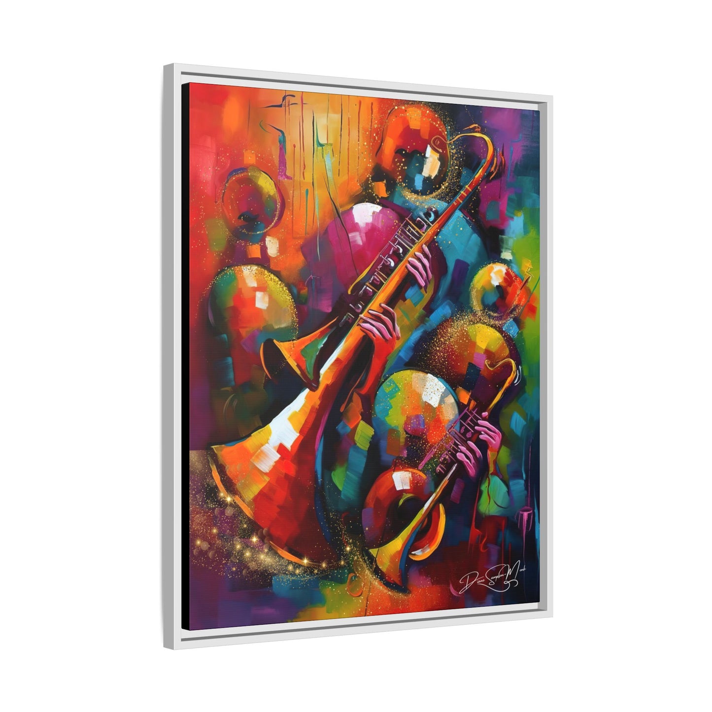 The Color of Jazz - Matte Canvas, Framed (Multi-color)