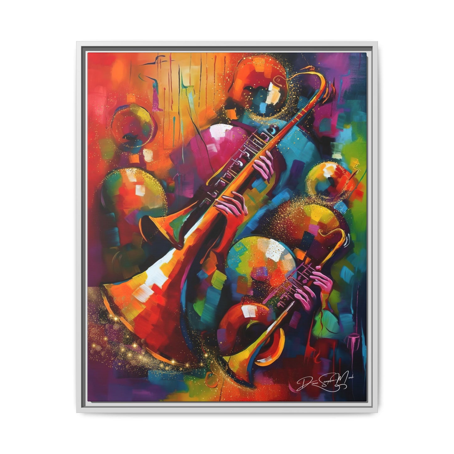 The Color of Jazz - Matte Canvas, Framed (Multi-color)